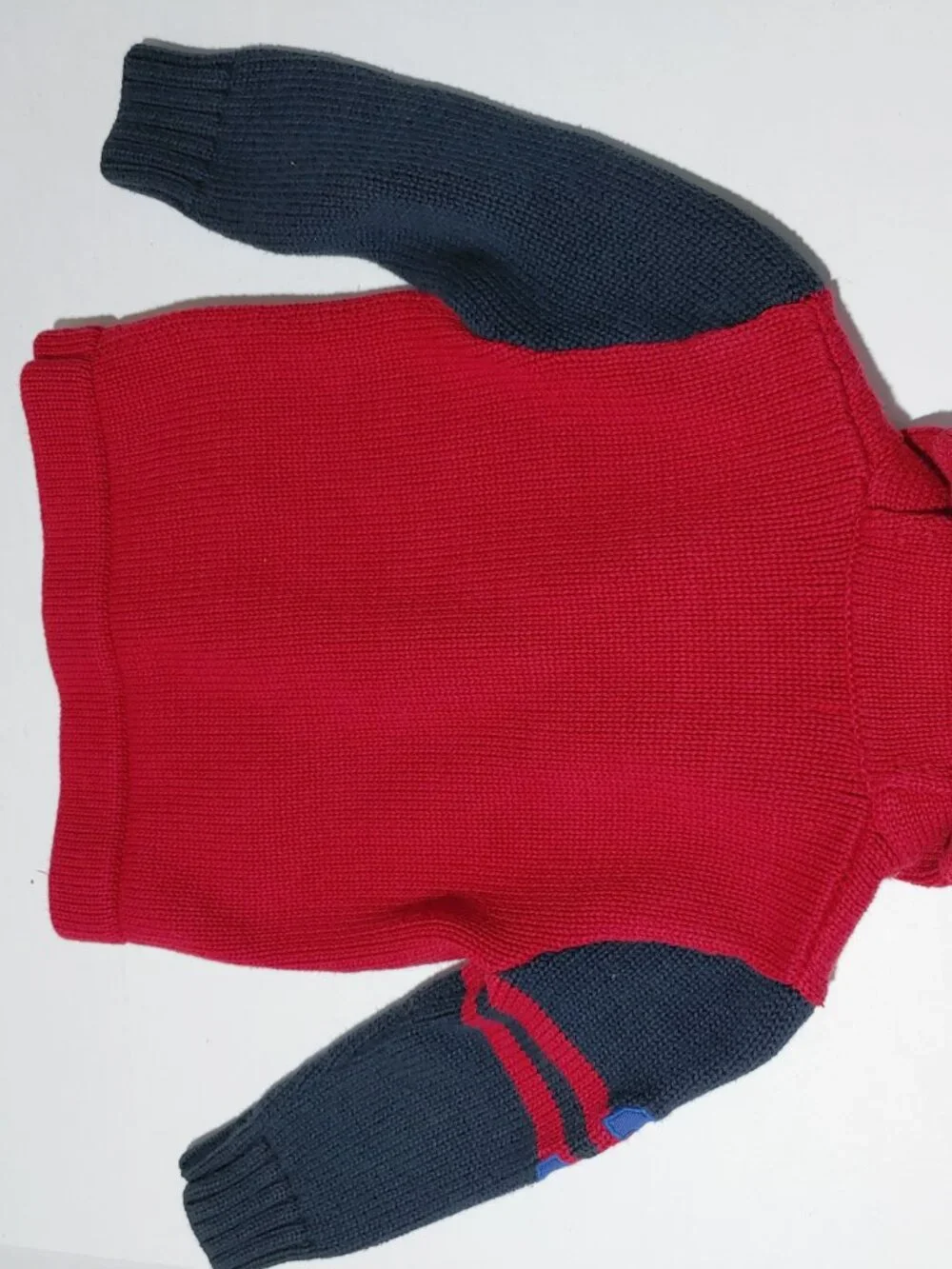 Ralph Lauren Colorblock Embroidered Big Pony Shawl Jacket Size 18M Red